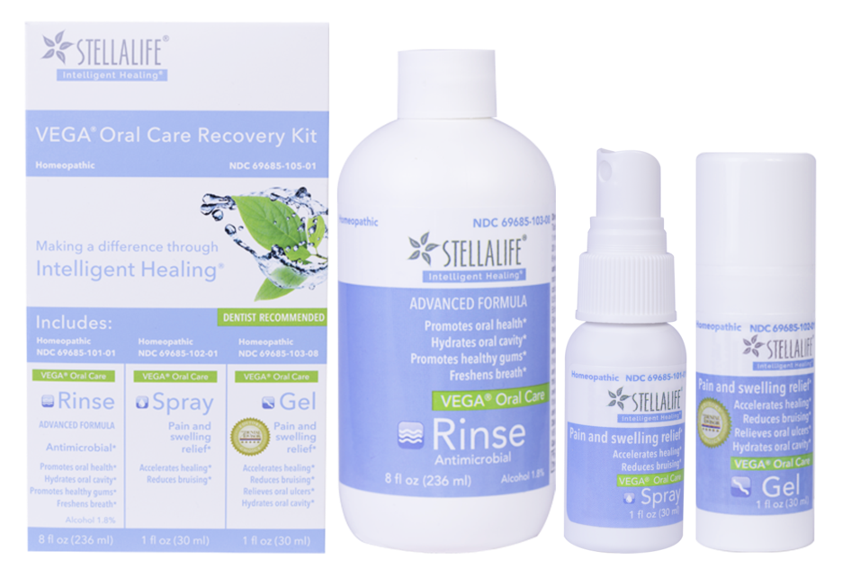 Oral care sample packs for oral surgery recovery